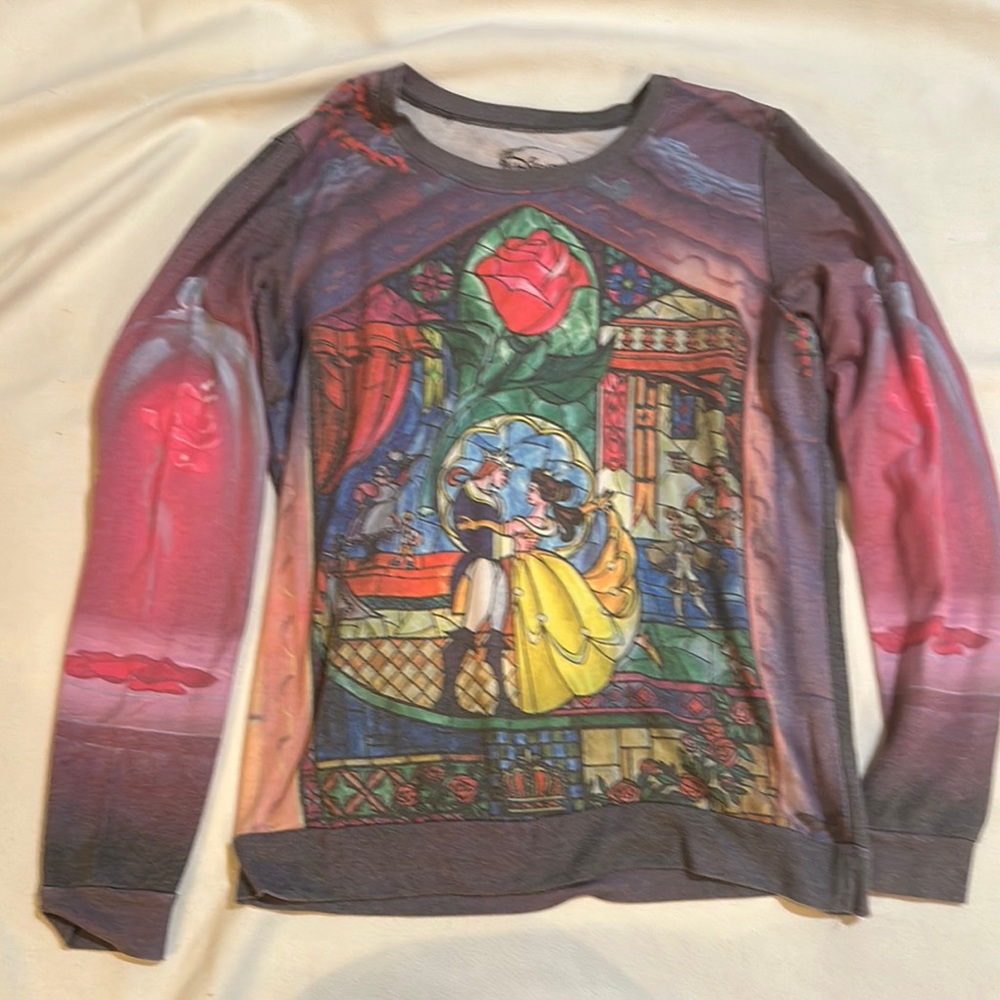 Disney Beauty and the Beast Long Sleeve Tee - Multicolor size large